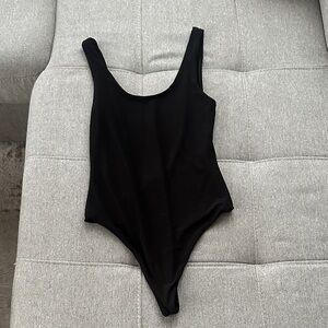 Black Scoop Neck Bodysuit